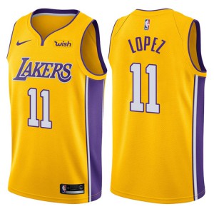 Brook Lopez Los Angeles Lakers 2017-18 Season Men's #11 Icon Jersey - Gold 156809-287