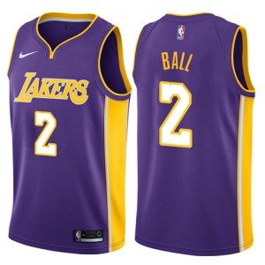 Lonzo Ball Los Angeles Lakers 2017-18 Season Men's #2 Statement Jersey - Purple 765370-886