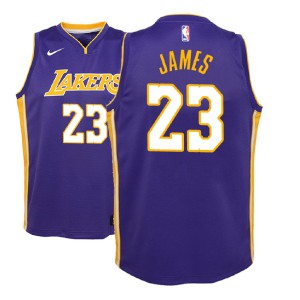 LeBron James Los Angeles Lakers NBA 2018-19 Youth #23 Statement Jersey - Purple 385829-361