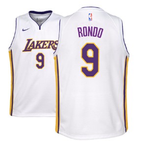 Rajon Rondo Los Angeles Lakers NBA 2018-19 Youth #9 Association Jersey - White 545327-958