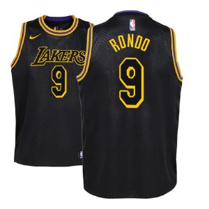 Rajon Rondo Los Angeles Lakers NBA 2018-19 Edition Youth #9 City Jersey - Black 669021-362