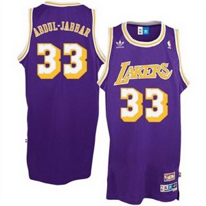 Abdul-Jabbar Los Angeles Lakers Throwback Men's #33 Hardwood Classics Jersey - Purple 275307-853