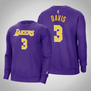 Anthony Davis Los Angeles Lakers Fleece Crew Men's #3 Statement Sweatshirt - Purple 486074-910