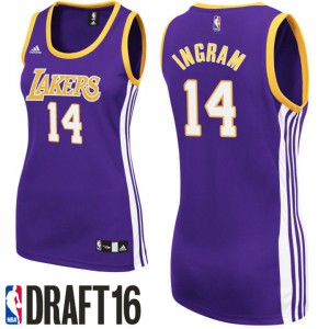 Brandon Ingram Los Angeles Lakers 2016 NBA Draft Women's #14 Road Jersey - Purple Women 322685-626