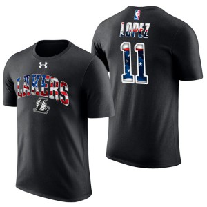 Brook Lopez Los Angeles Lakers Banner Wave Stars & Stripes Men's #11 Independence Day T-Shirt - Black 348486-454