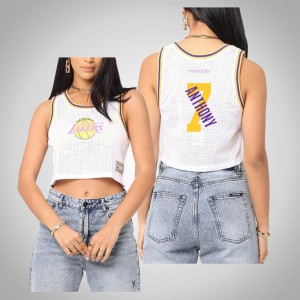 Carmelo Anthony Los Angeles Lakers 2021 Tank Top Women's Mesh Crop Jersey - White 612138-674