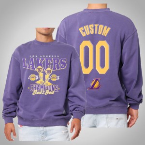 Custom Los Angeles Lakers 2021 Champs Trophy Men's Vintage Sweatshirt - Purple 893006-663