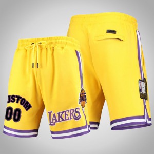 Custom Los Angeles Lakers Basketball Men's #00 Pro Standard Shorts - Gold 139032-639