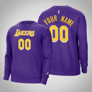Custom Los Angeles Lakers Fleece Crew Men's #00 Statement Sweatshirt - Purple 763353-790
