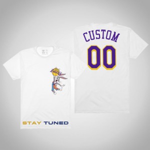 Custom Los Angeles Lakers Tune Squad Men's Space Jam x NBA T-Shirt - White 271632-365