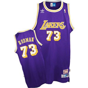Dennis Rodman Los Angeles Lakers Throwback Men's #73 Hardwood Classics Jersey - Purple 441767-477
