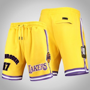Dennis Schroder Los Angeles Lakers Basketball Men's #17 Pro Standard Shorts - Gold 944267-457