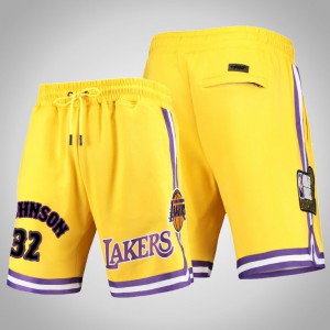 Earvin Johnson Los Angeles Lakers Basketball Men's #32 Pro Standard Shorts - Gold 766507-565