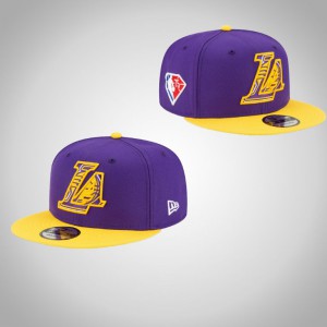 Los Angeles Lakers 9FIFTY Snapback Adjustable Men's 2021 NBA Draft On-Stage Hat - Purple Gold 494110-218