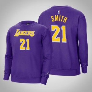J.R. Smith Los Angeles Lakers Fleece Crew Men's #21 Statement Sweatshirt - Purple 684712-455