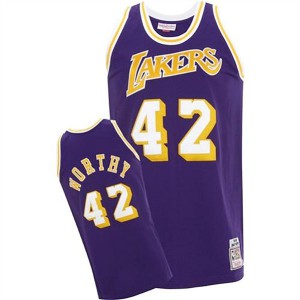 James Worthy Los Angeles Lakers Mitchell & Ness 1984-85 Men's Road Jersey - Purple 481510-509