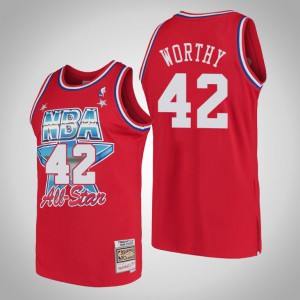 James Worthy Los Angeles Lakers Mitchell & Ness Swingman Men's #42 1991 NBA All-Star Jersey - Red 556307-910