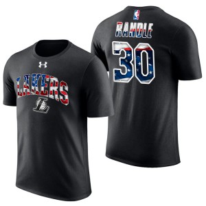 Julius Randle Los Angeles Lakers Banner Wave Stars & Stripes Men's #30 Independence Day T-Shirt - Black 236422-230