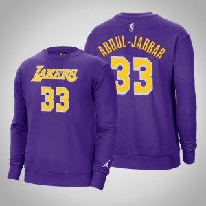 Kareem Abdul-Jabbar Los Angeles Lakers Fleece Crew Men's #33 Statement Sweatshirt - Purple 473992-939