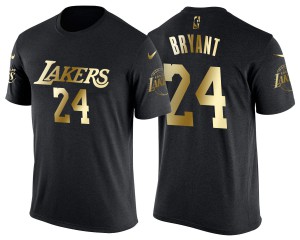 Kobe Bryant Los Angeles Lakers Retired Player Name & Number Men's #24 Gilding T-Shirt - Gold 601665-914