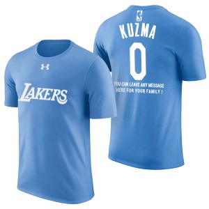 Kyle Kuzma Los Angeles Lakers With Message Men's #0 Father's Day T-Shirt - Blue 235985-817