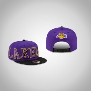Los Angeles Lakers 9FIFTY Snapback Men's Block Font Hat - Purple 298532-155