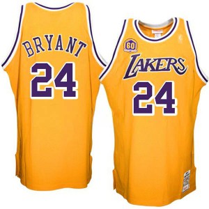 Kobe Bryant Los Angeles Lakers Showtime Throwback Men's #24 Hardwood Classics Jersey - Yellow 800004-204