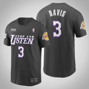 Anthony Davis Los Angeles Lakers Stop and Listen Men's #3 Black Lives Matter T-Shirt - Black 935716-849