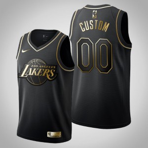 Custom Los Angeles Lakers Men's #00 Golden Edition Jersey - Black 434776-694