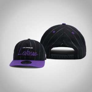 Los Angeles Lakers Two Tone Old Golfer Snapback Men's Pinstripe Hat - Black 323268-915
