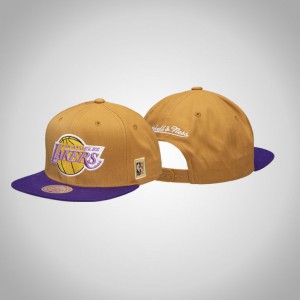 Los Angeles Lakers Purple Under Classic Snapback HWC Men's Pastel Hat - Cream 165751-598