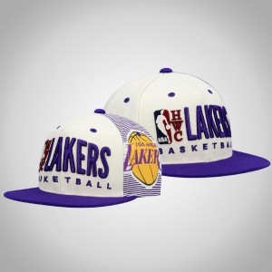 Los Angeles Lakers Hardwood Classics Snapback Men's Big Face Hat - Cream Puple 858060-847
