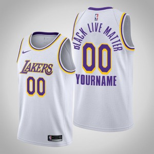 Custom Los Angeles Lakers Association Men's #00 Social Justice Jersey - White 966251-237