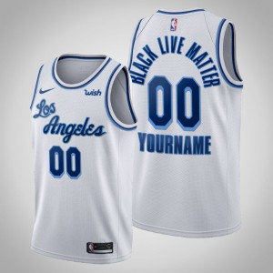 Custom Los Angeles Lakers Classic Men's #00 Social Justice Jersey - White 210092-187