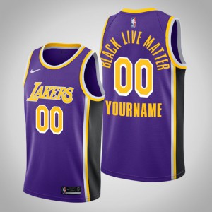 Custom Los Angeles Lakers Statement Men's #00 Social Justice Jersey - Purple 317711-327
