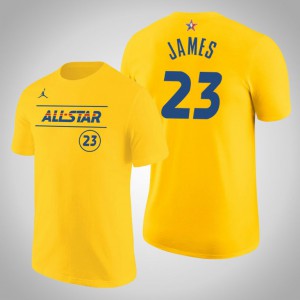 LeBron James Los Angeles Lakers Western Men's #23 2021 NBA All-Star T-Shirt - Gold 256284-179