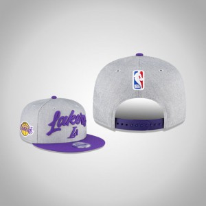 Los Angeles Lakers Official On-Stage 9FIFTY Snapback Adjustable Men's 2020 NBA Draft Hat - Heather Gray 953942-313