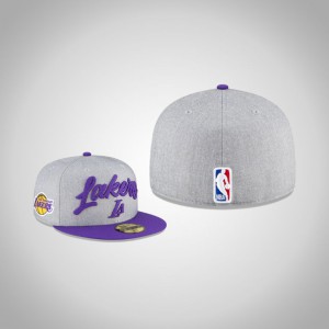 Los Angeles Lakers OTC 59FIFTY Fitted Men's 2020 NBA Draft Hat - Heather Gray 786547-899