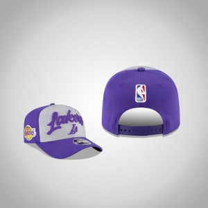 Los Angeles Lakers OTC Stretch Snap 9FIFTY Snapback Adjustable Men's 2020 NBA Draft Hat - Heather Gray 395679-158