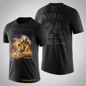 Kobe Bryant Los Angeles Lakers Run with ball Men's #24 The Black Mamba T-Shirt - Black 787119-127