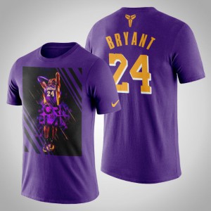 Kobe Bryant Los Angeles Lakers dunking Men's #24 The Black Mamba T-Shirt - Purple 617179-723