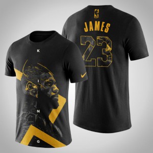 LeBron James Los Angeles Lakers Panther Marvel Men's #23 Comic T-Shirt - Black 238385-996