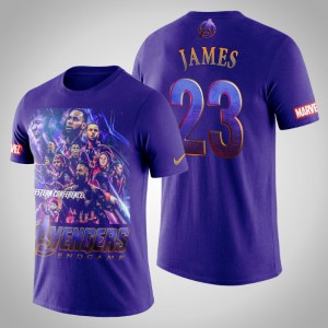 LeBron James Los Angeles Lakers Avengers Endgame Men's #23 Comic T-Shirt - Royal 318322-453
