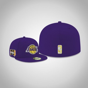 Los Angeles Lakers Side Patch 59FIFTY Fitted Men's 2020 NBA Finals Bound Hat - Purple 701994-666
