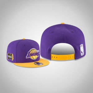 Los Angeles Lakers Side Patch Two-Tone 9FIFTY Snapback Adjustable Men's 2020 NBA Finals Bound Hat - Purple 734786-272