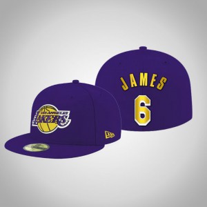 LeBron James Los Angeles Lakers New Number Men's #6 New Era Hat - Purple 665140-263