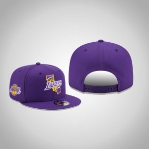 Los Angeles Lakers 9FIFTY Snapback Men's Local Hat - Purple 565100-888
