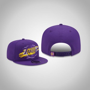 Los Angeles Lakers 9FIFTY Snapback Men's Logo Tear Hat - Purple 197805-781
