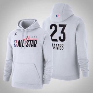 LeBron James Los Angeles Lakers Atlanta Official Logo Men's #23 2021 NBA All-Star Hoodie - White 805308-195