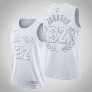 Magic Johnson Los Angeles Lakers Glory Retired Men's #32 Platinum Limited Jersey - White 550845-166